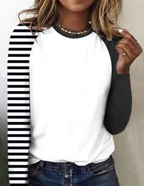 EcoExotica® - Stylish striped top with color block pattern