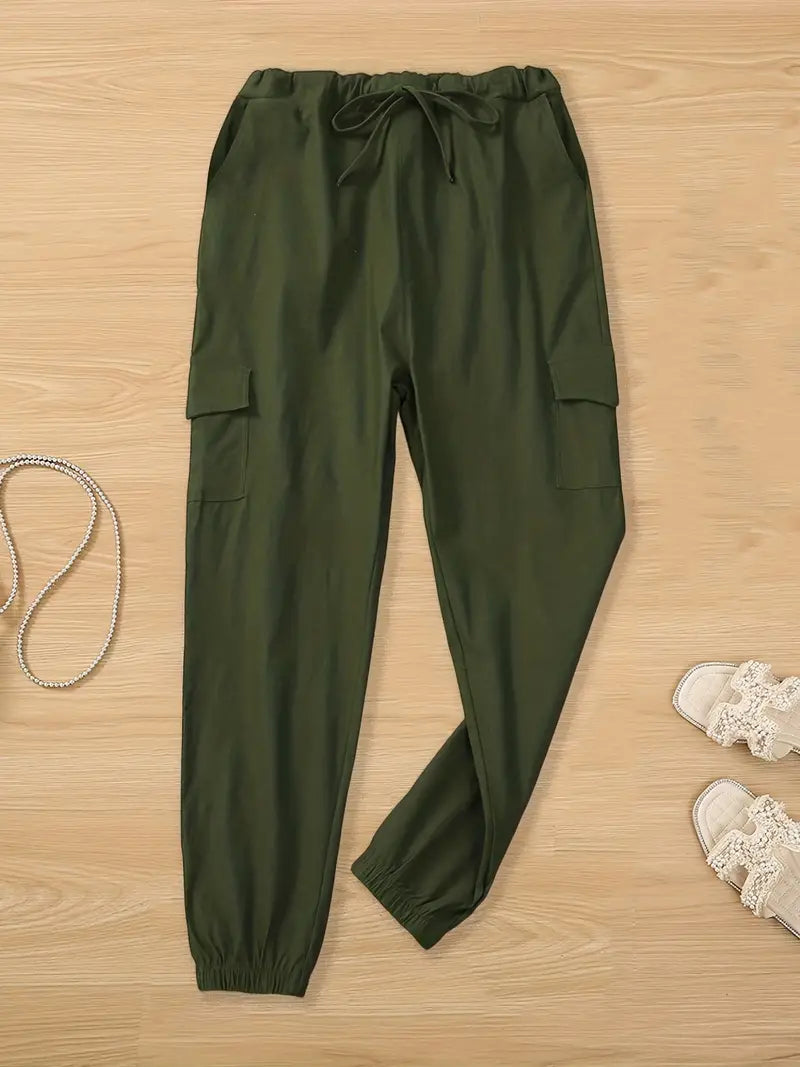 BioBlüte® - Olive green cargo jogging comfort pants