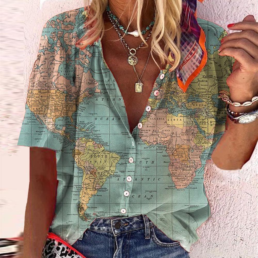 World Map Blouse