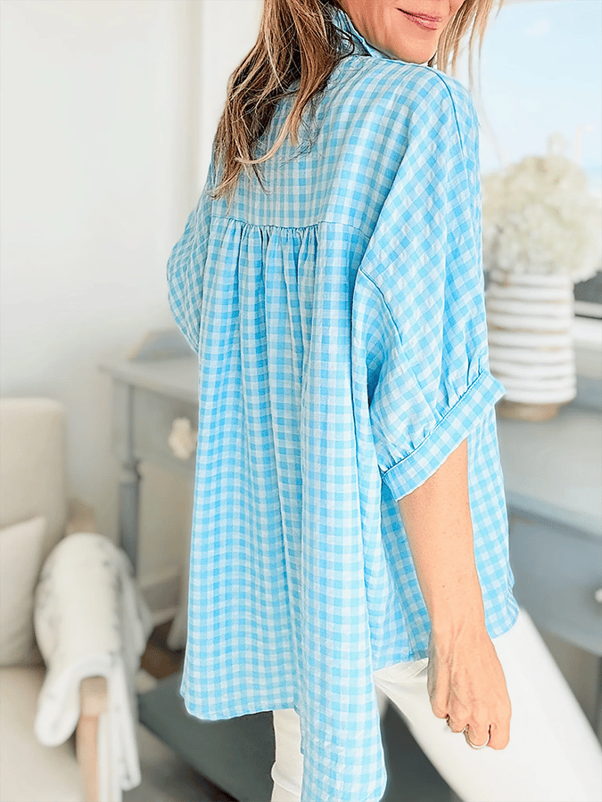 CheckBlue Blouse