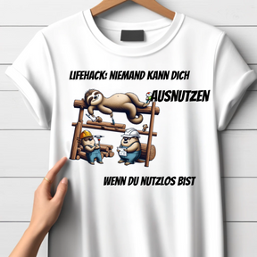 Lifehack Faultier-Shirt | Lustiges Statement-Shirt | Humorvolles Design für den Alltag | Perfekt für den Winter