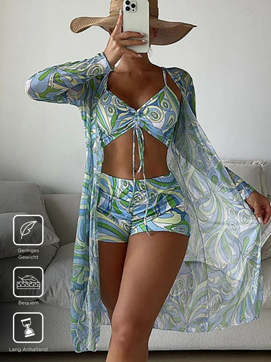 CabanaCouture® - Swimwear with youthful green print