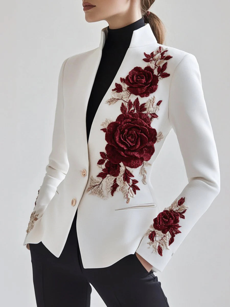 RoseWhite Coat Elegance