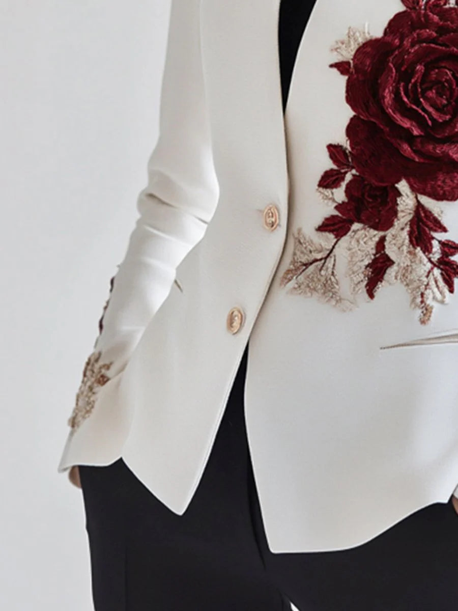 RoseWhite Coat Elegance