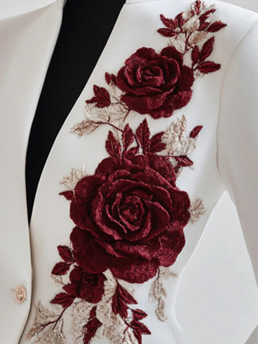 RoseWhite Coat Elegance