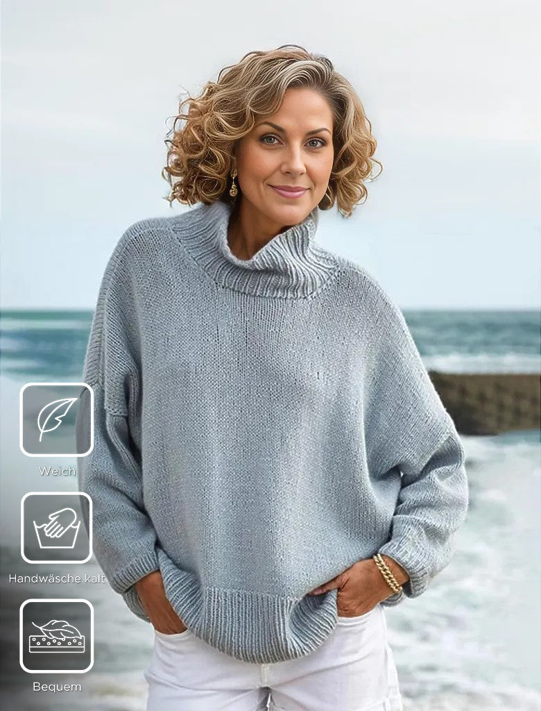 EcoExotica® - Distinctive plain sweater with high neckline