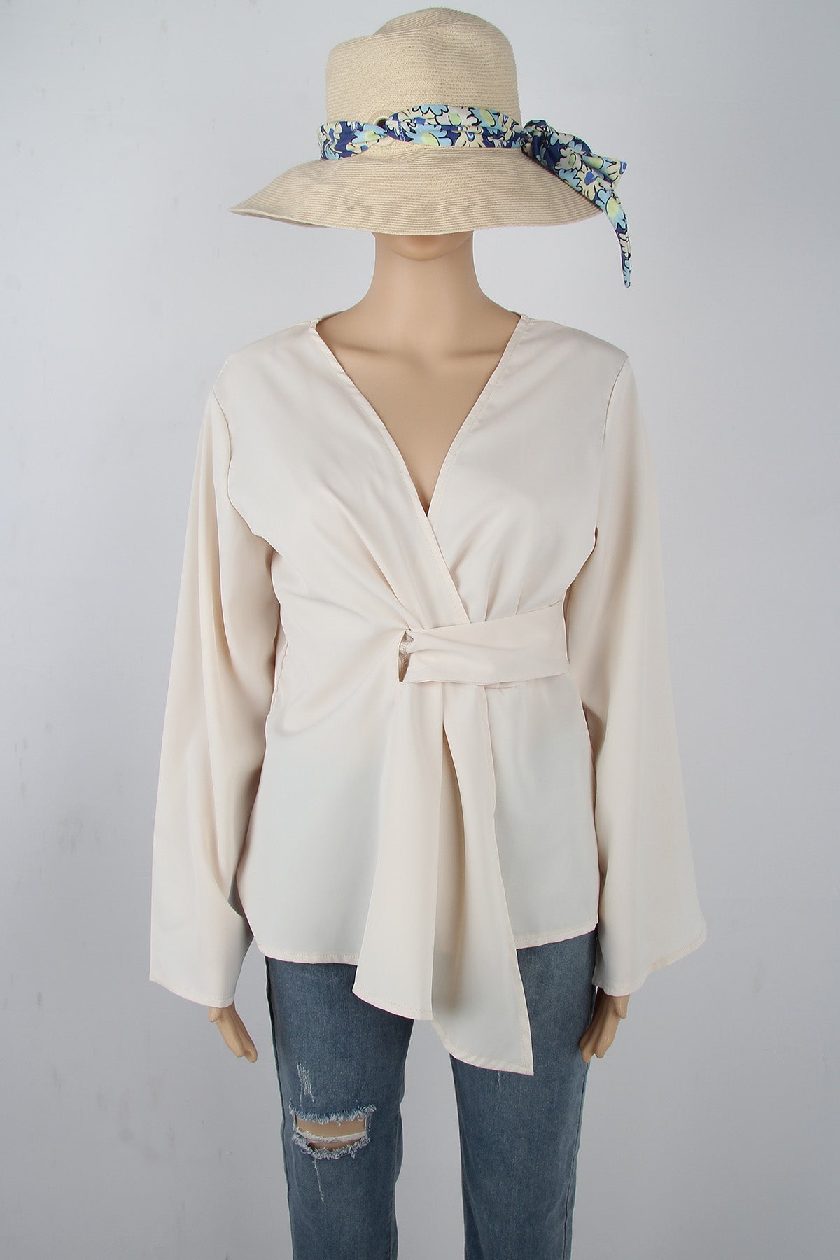 SpringStil® - Apricot solid color long sleeve top