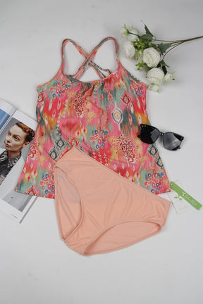 CabanaCouture® - Orange sleeveless swimwear with print