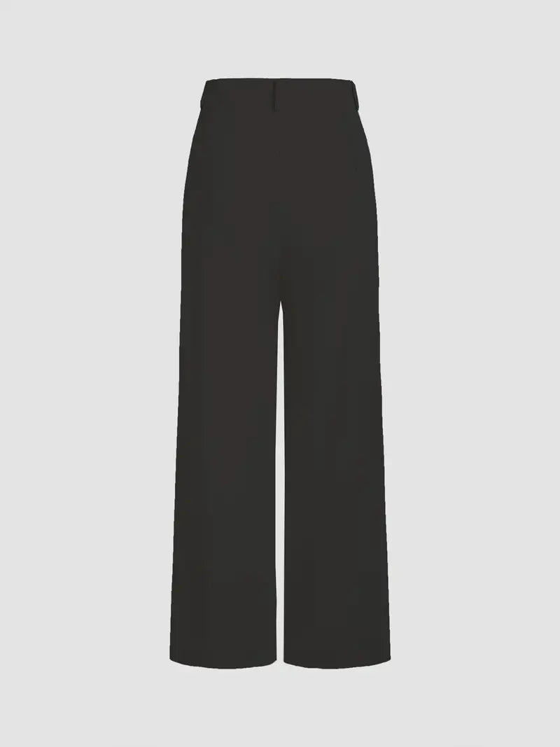 BioBlüte® - Black Elegant Wide-cut Office Trousers