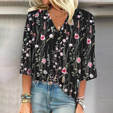 FloralBlack 3/4 Top