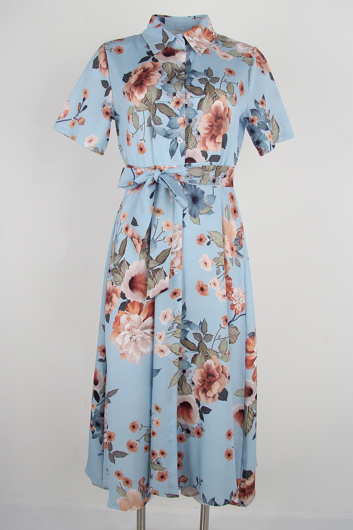 FloralBreeze Midi Wrap Dress