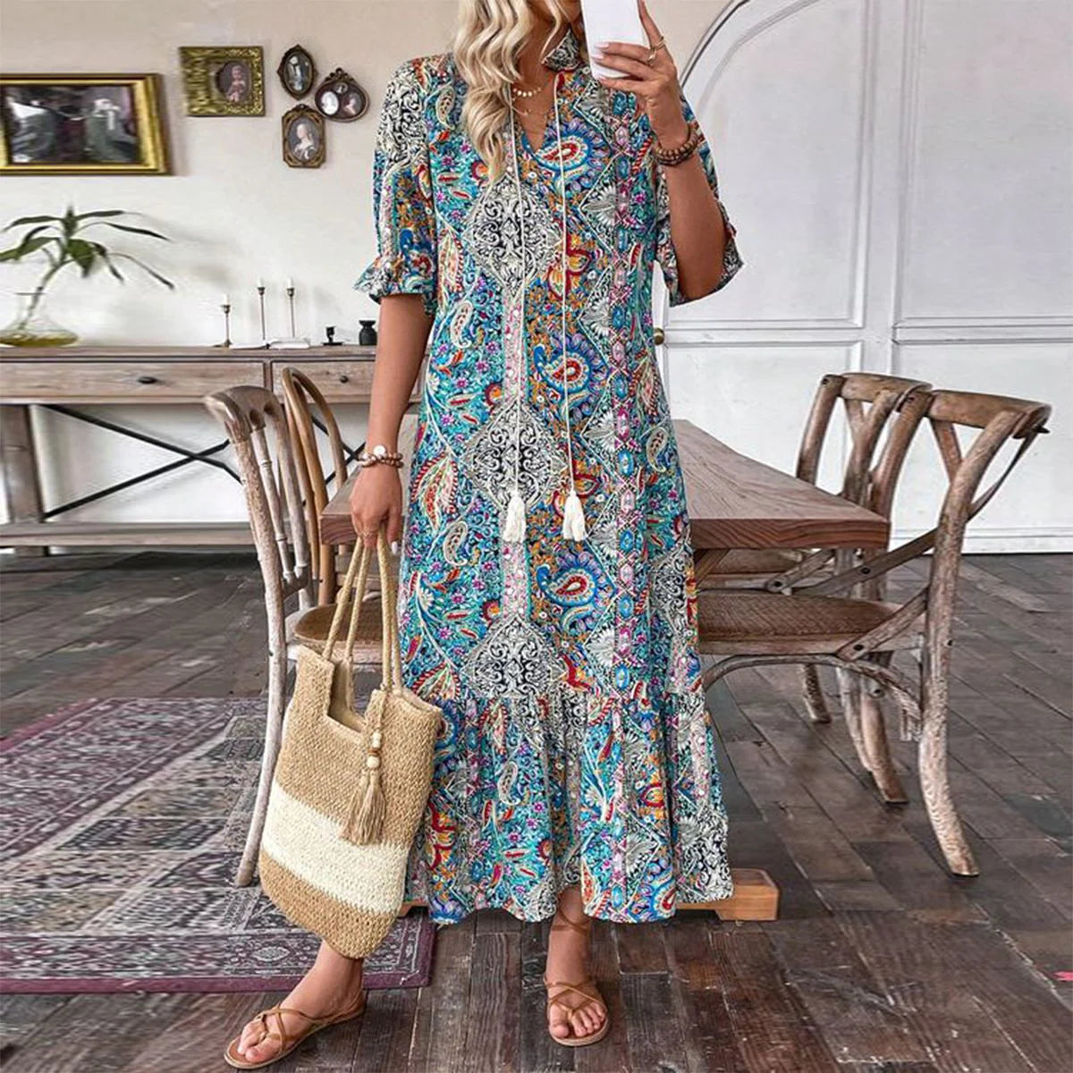 PaisleyElegance BohoChic Maxi Dress