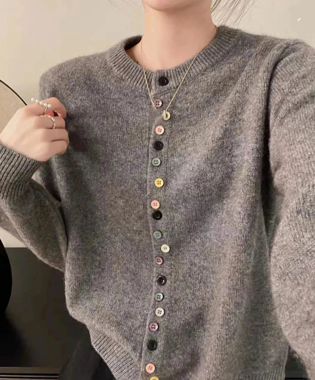 Colorful cardigan with buttons