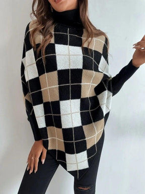 FallStil® - Elegant sweater with geometric print and high neckline