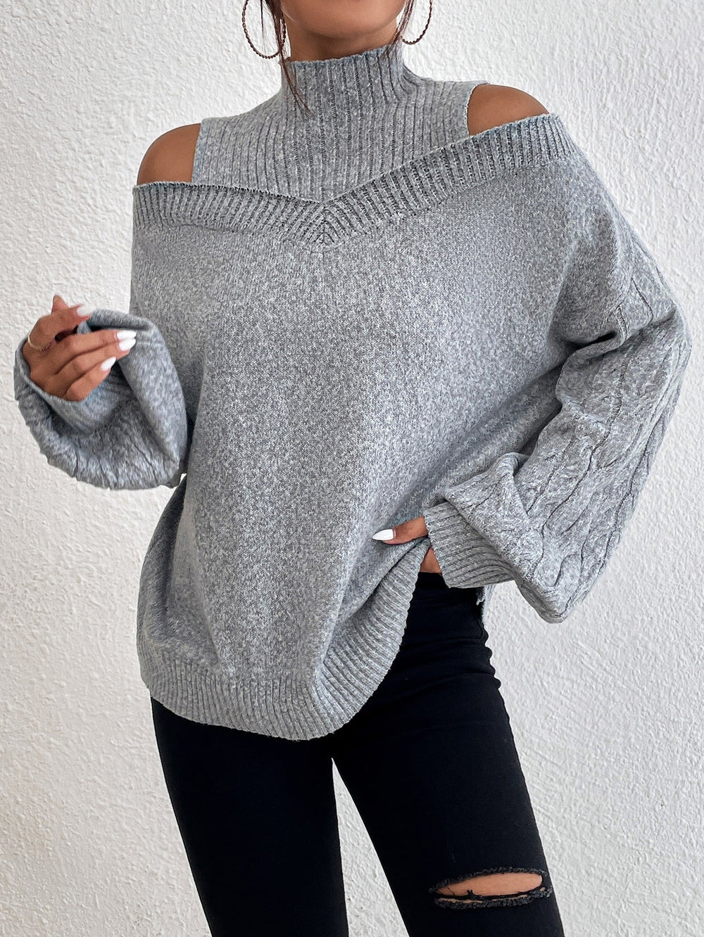 Even&amp;Vil® - Comfortable plain sweater with long sleeves and round neck