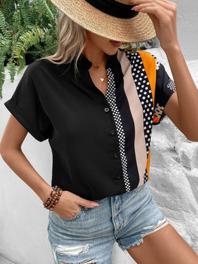 PureWear® - Stylish color block top with short sleeves