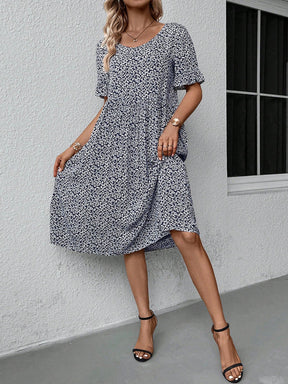 EcoExotica® - Trendy midi dress with round neck