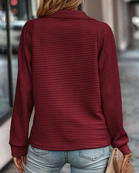 Celestial® - Burgundy long sleeve plain V-neck top