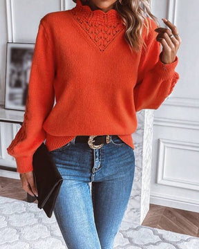 StrickSinn® - Orange plain turtleneck sweater