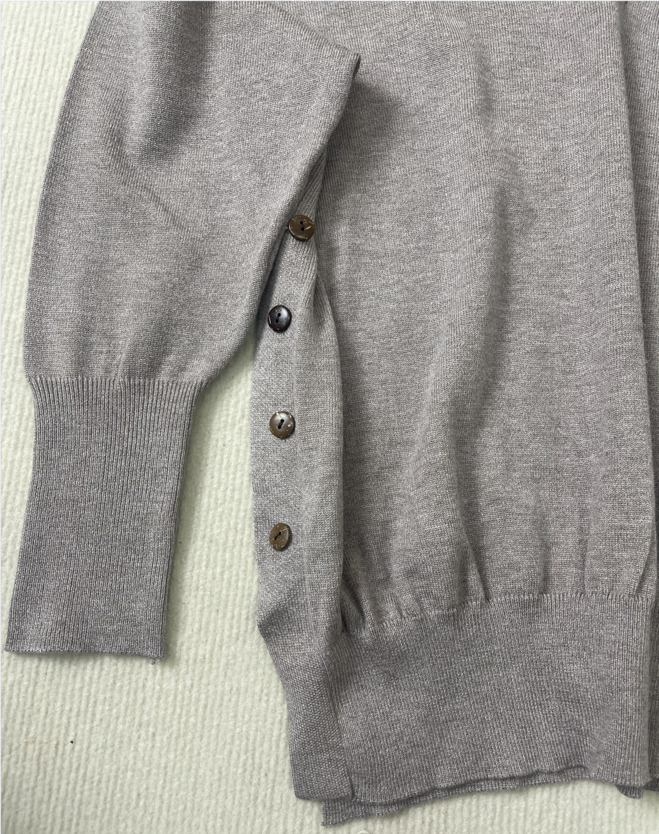 HerbstTrend® - Grey plain long-sleeved sweater