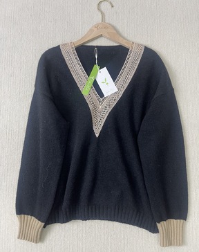 HerbstTrend® - Color block sweater with special trim