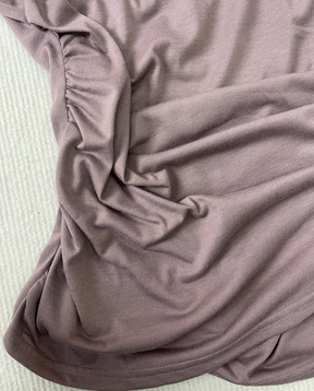 StrickSinn® - Brown plain long-sleeved top with V-neck