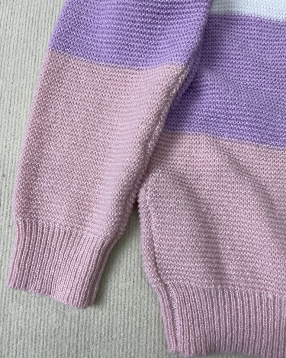 HerbstTrend® - Purple Color Block Long Sleeve Sweater