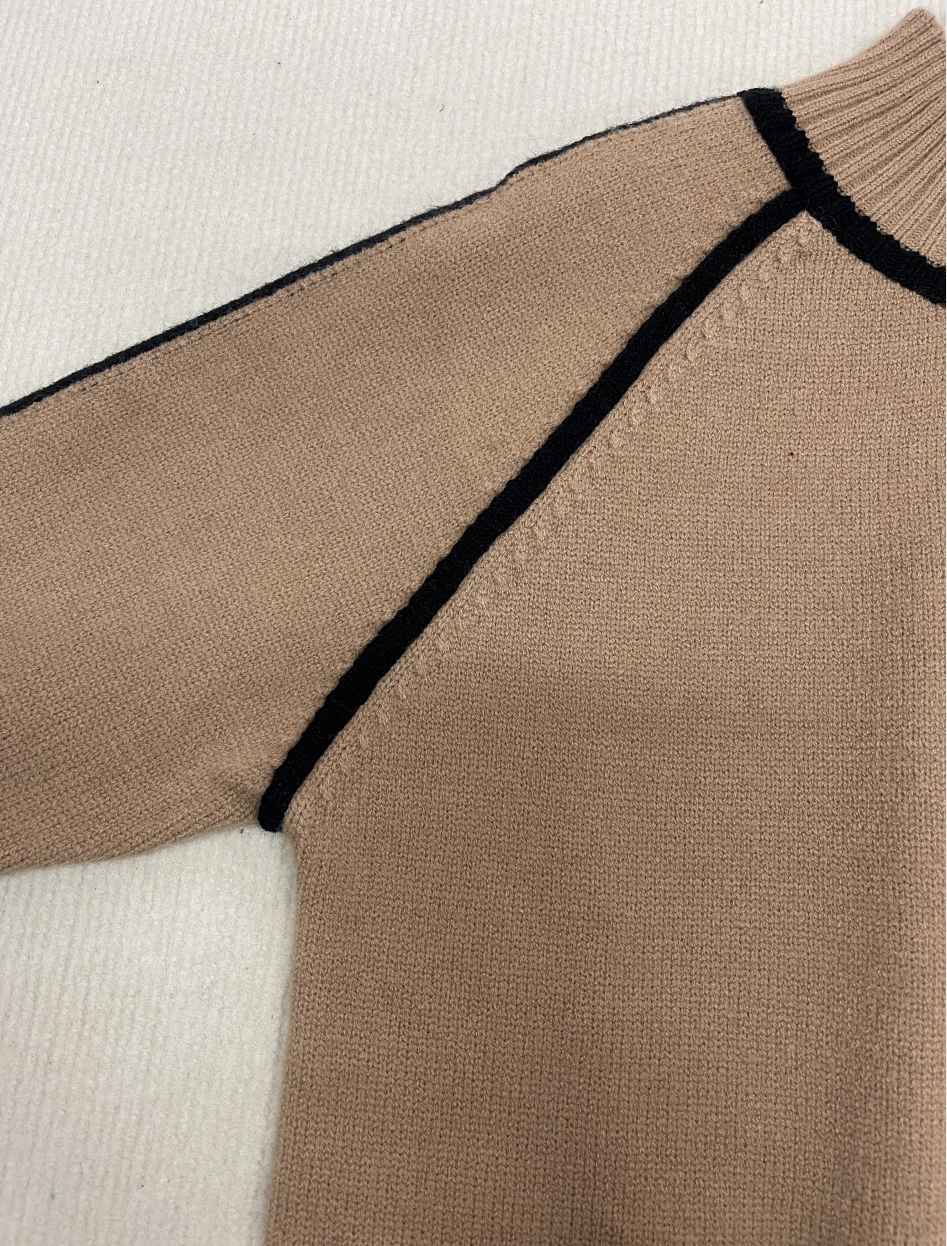 StrickSinn® - Coffee sweater with high neckline