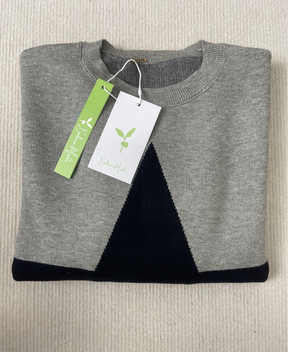 Naturlux® - Large Single Star Grey Long Sleeve Sweater