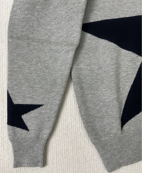 Naturlux® - Large Single Star Grey Long Sleeve Sweater