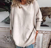 HerbstTrend® - Apricot-colored sweater with round neck