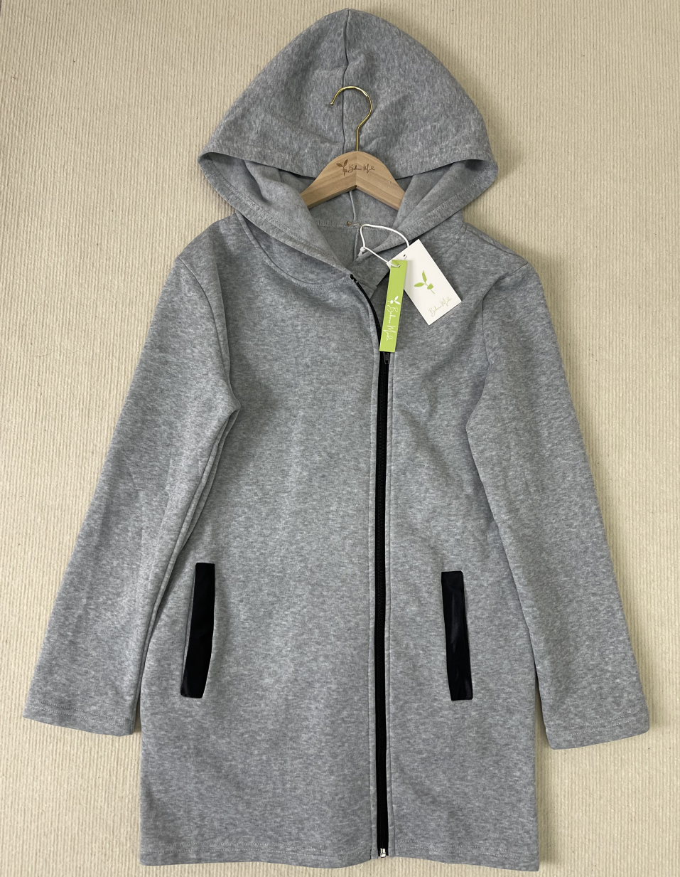 StrickSinn® - Comfortable grey long-sleeved hoodie outerwear