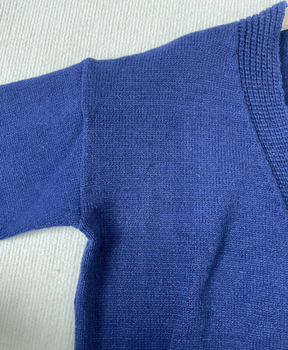 StrickSinn® - Blue plain sweater with long sleeves