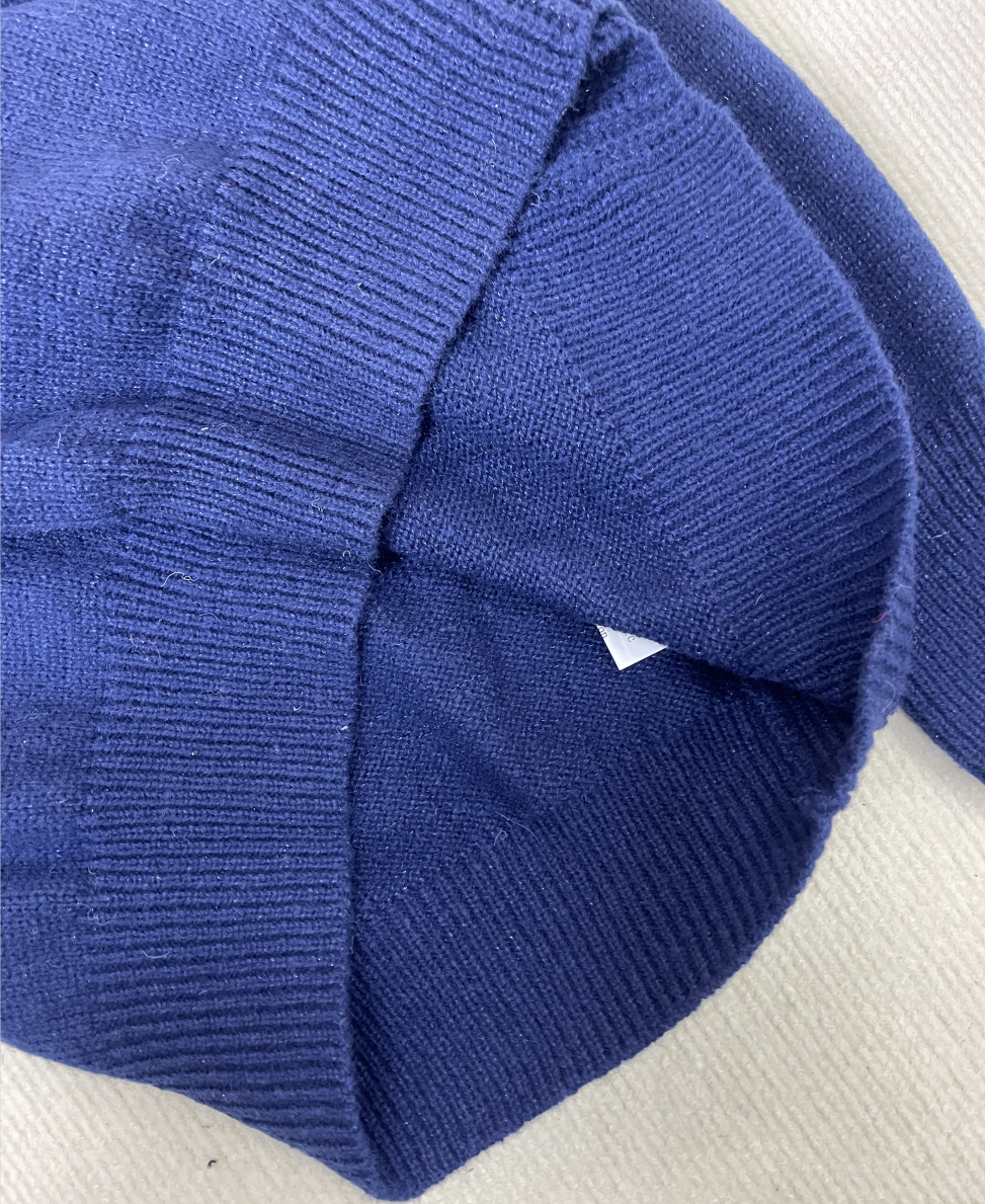 StrickSinn® - Blue plain sweater with long sleeves