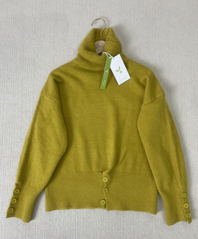 WinterTrend® - Plain sweater with high neckline in sage