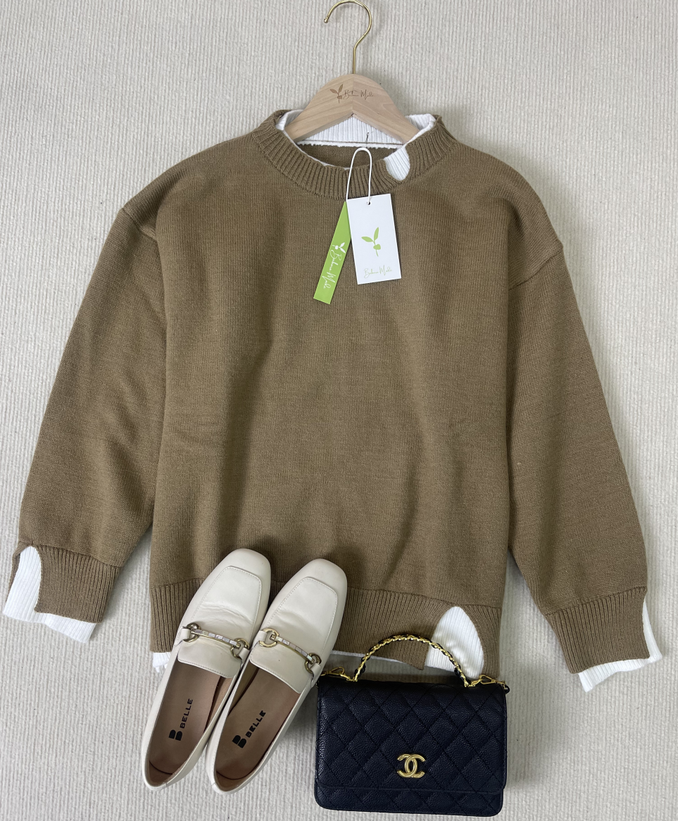 FallStil® - Stylish color block long sleeve sweater