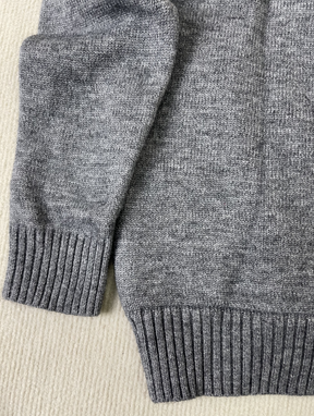 WinterTrend® - Grey long-sleeved V-neck sweater Twofer