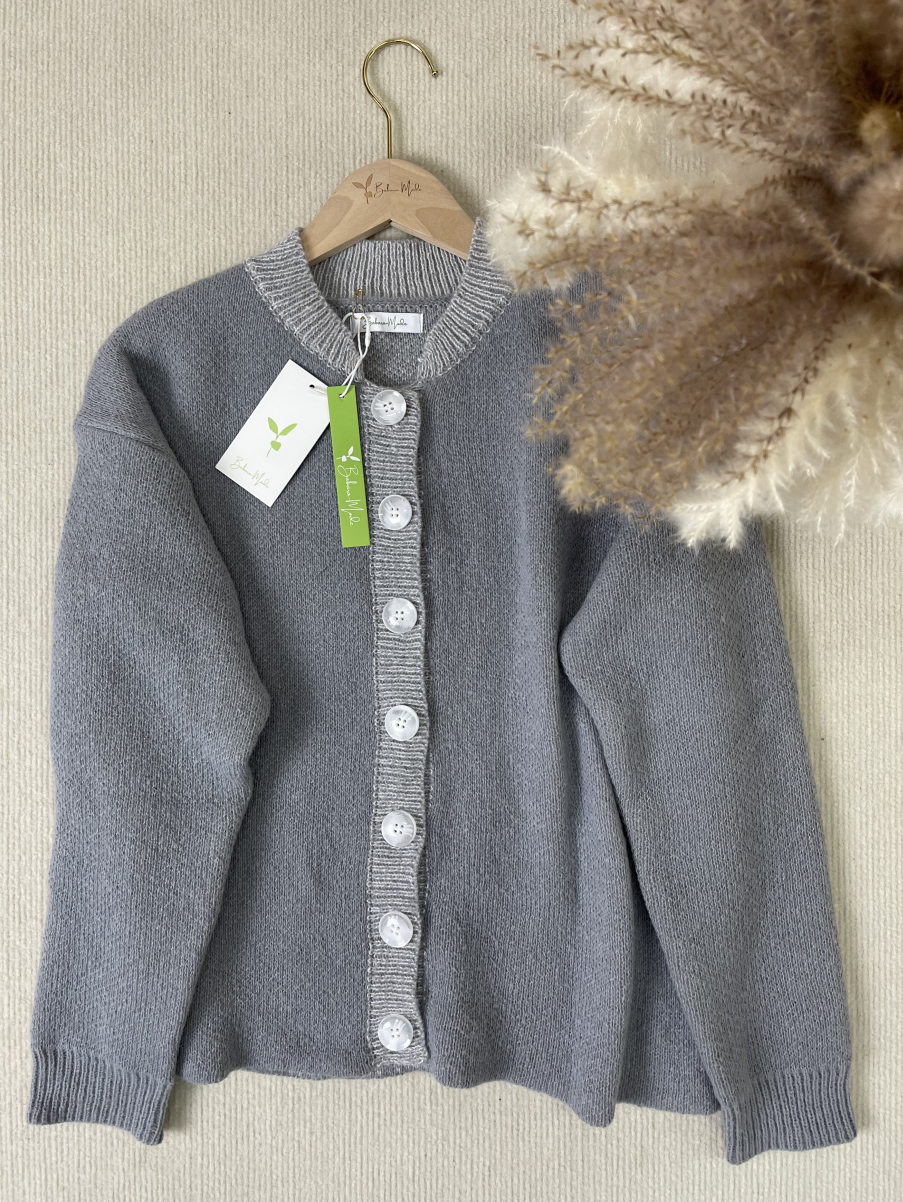 FallStil® - Unique plain grey long sleeve sweater