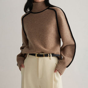 StrickSinn® - Coffee sweater with high neckline