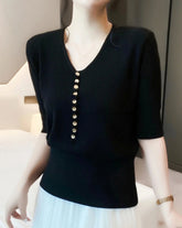 V-Button Black Chic