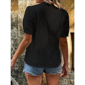 Elegance Black Short Sleeve Top