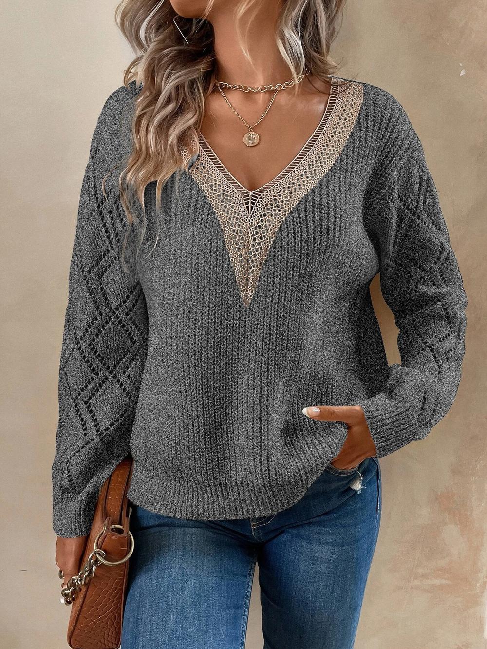 HerbstTrend® - Comfortable sweater with V-neck