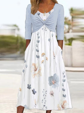 FallStil® - Twofer White Floral Midi Dress