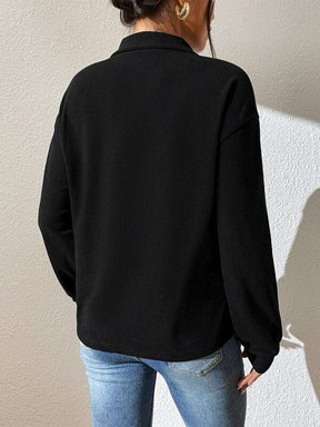 EcoExotica® - Black plain long sleeve top