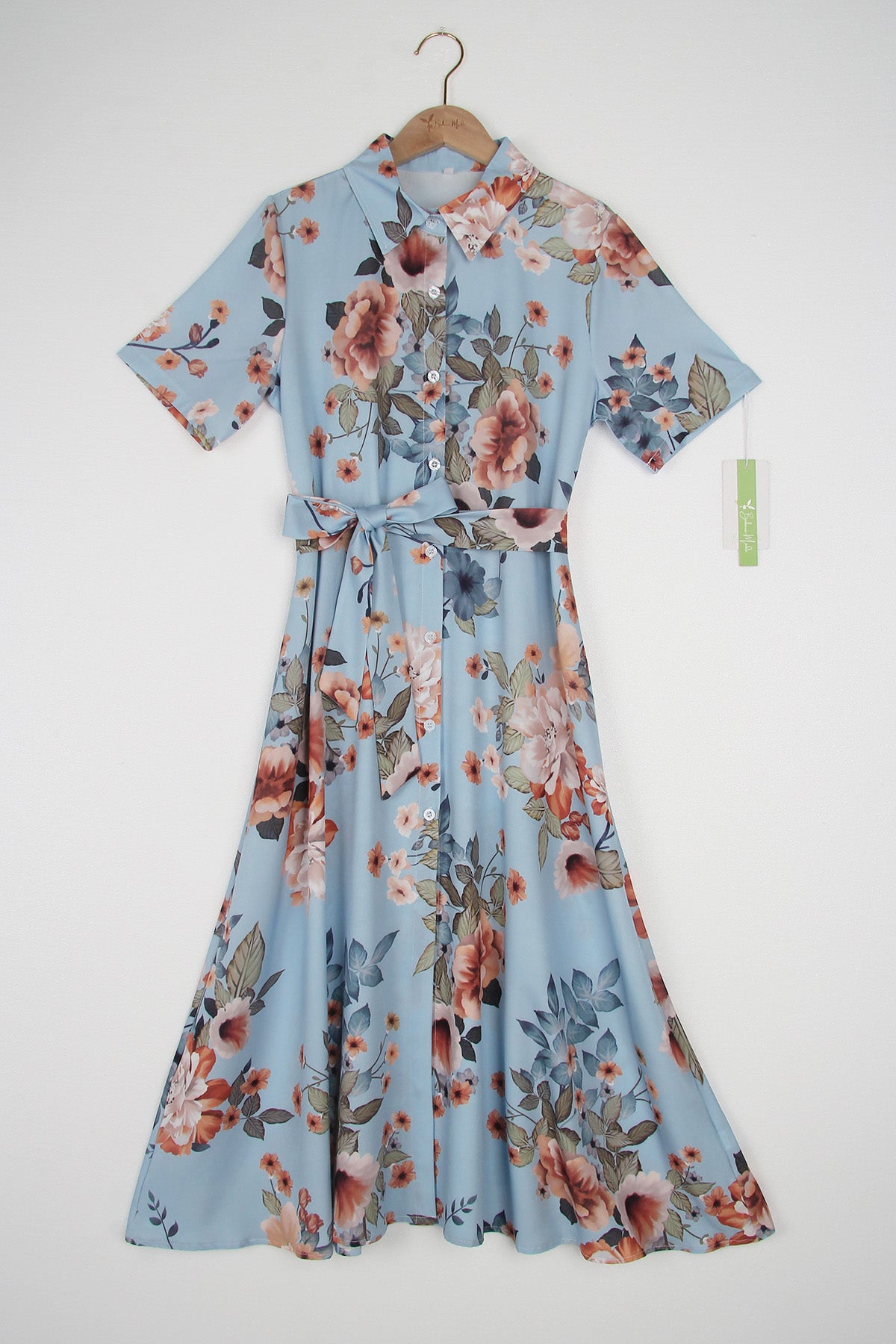 FloralBreeze Midi Wrap Dress