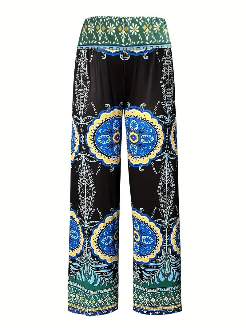 BioBlüte® - Summer Dream Colorful Paisley Leisure Palazzo Pants