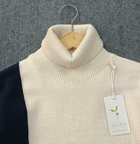 FallStil® - Comfortable high neck sweater with color block