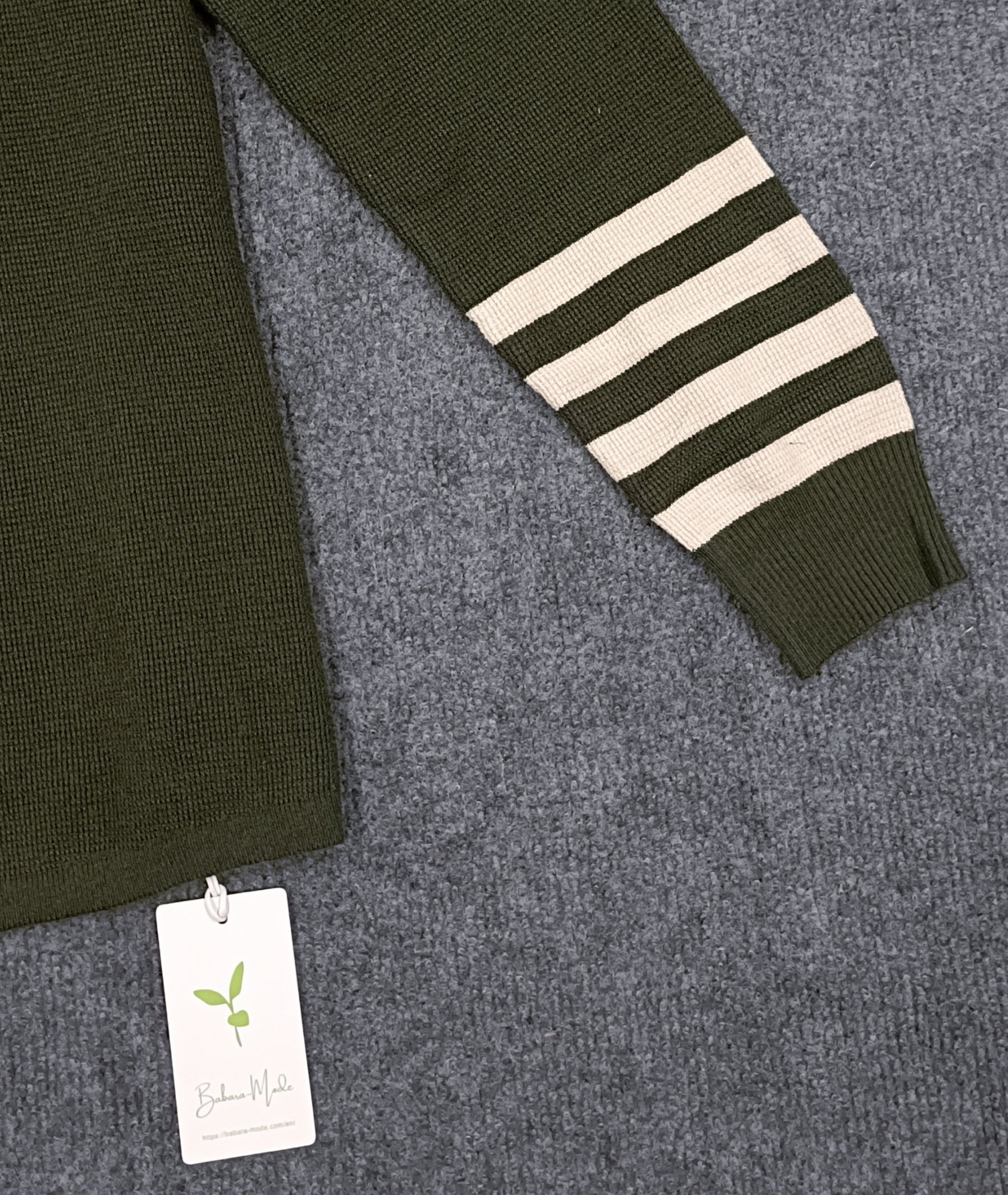 WinterStil® - Green round neck sweater with long sleeves