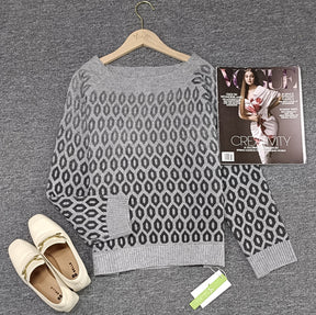 WinterStil® - Ombre grey sweater with geometric pattern