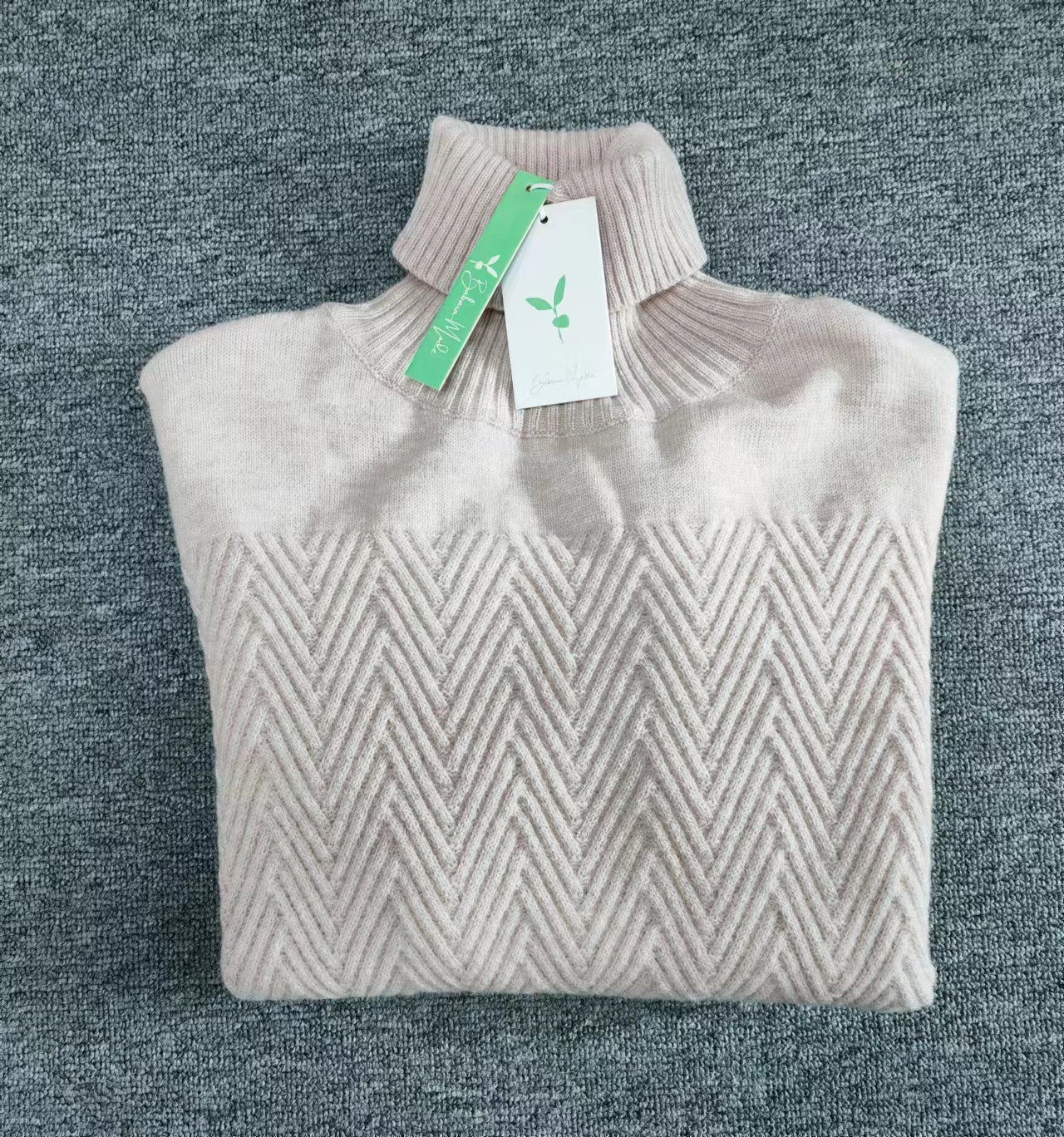 PureWear® - Chevron long-sleeved sweater with high neck